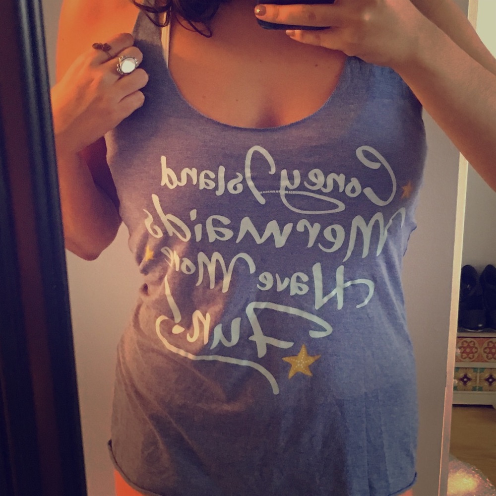 Coney Island Blue Printed Tank